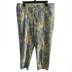 Talbots Blue/Green/Yellow Floral Cropped Pants